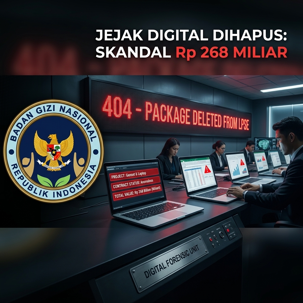 Jejak Digital Dihapus: Skandal Pengadaan Laptop & Genset Rp 268 Miliar Badan Gizi 2026