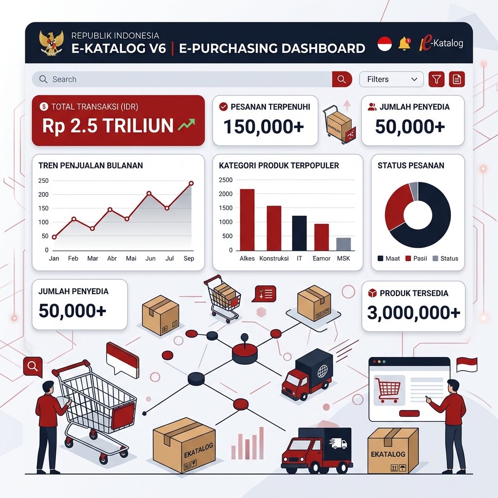 Rekor Baru Transaksi E-Katalog V6 per 17 Juni 2026: DKI Jakarta Pimpin Belanja Daerah